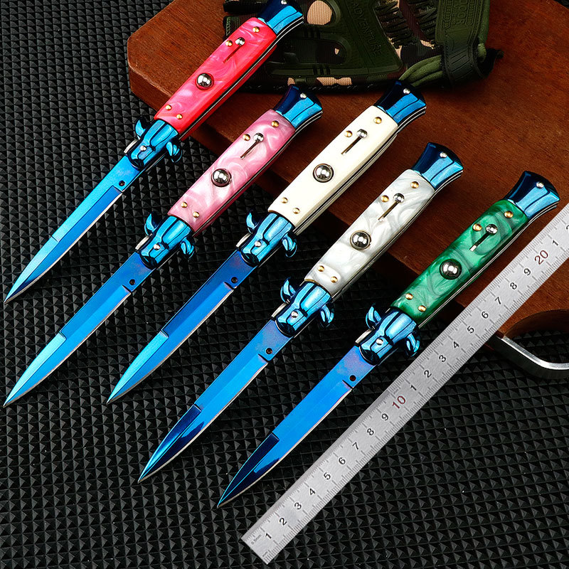 Tactical Folding Knife Outdoor Camping Tool High Hardness Stainless Steel Survival Knife with Box Cutter Fruit Knife Multi Tool for Hiking Hunting EDC