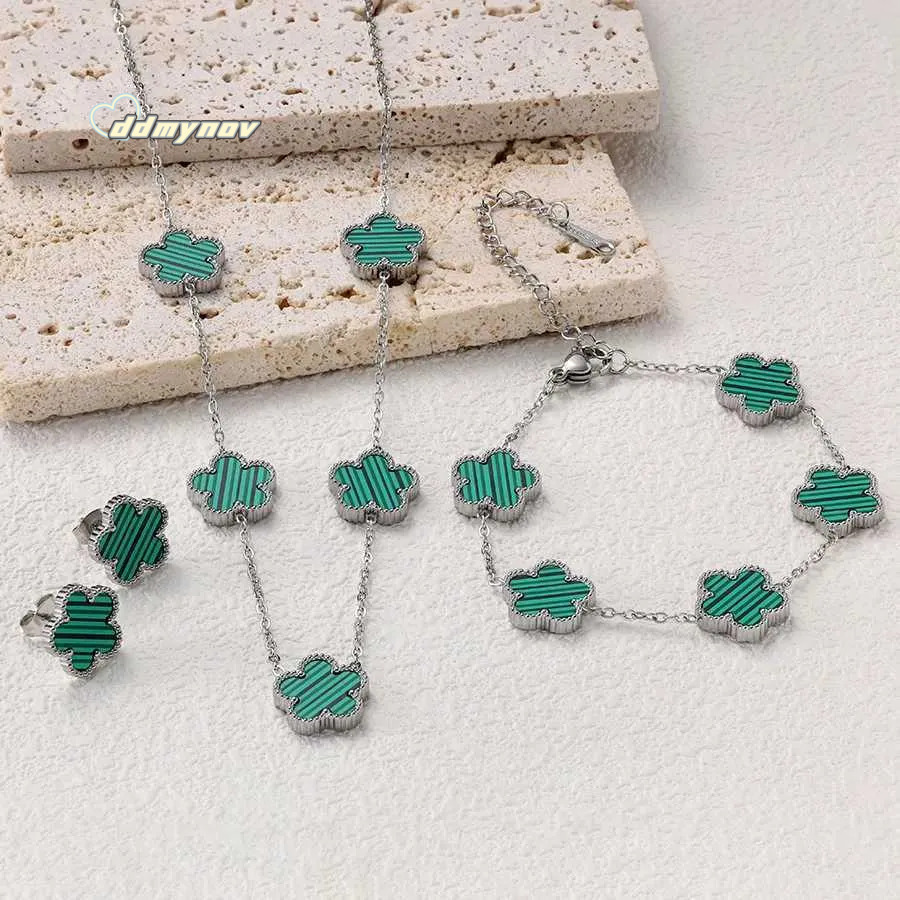 White Black Red Green Lucky Bracelet Necklace Earrings Jewellery Gifts Fashion WomenT251007 ddmynov