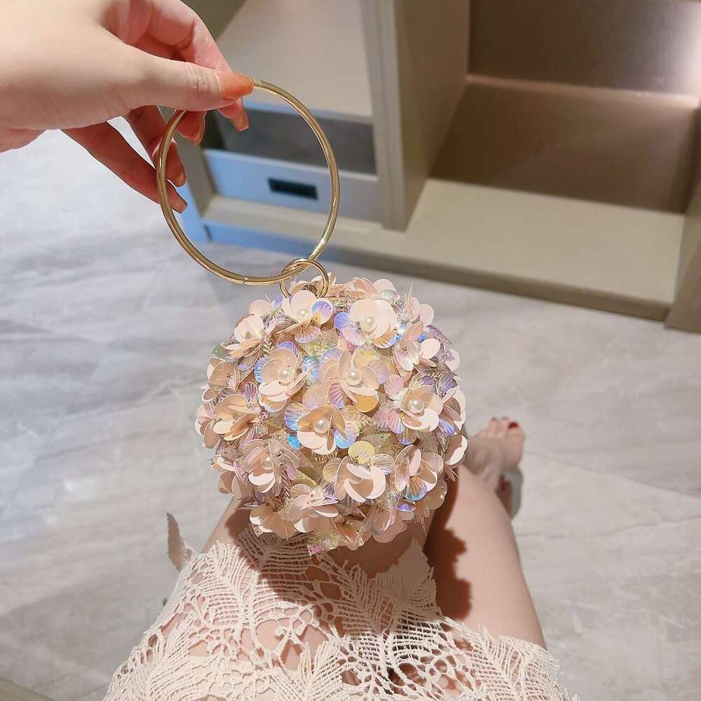 Flower Small Banquet Handbag, Evening With Dress Bag, Bracelet, Ball Bag