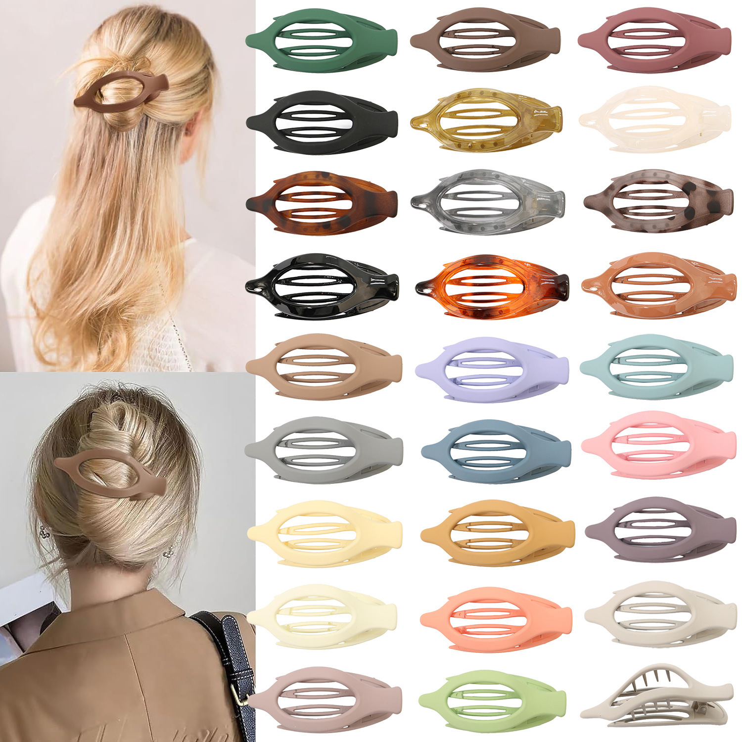 Versatile Hair Accessory Collection: Assorted Styles Including Shark Pins