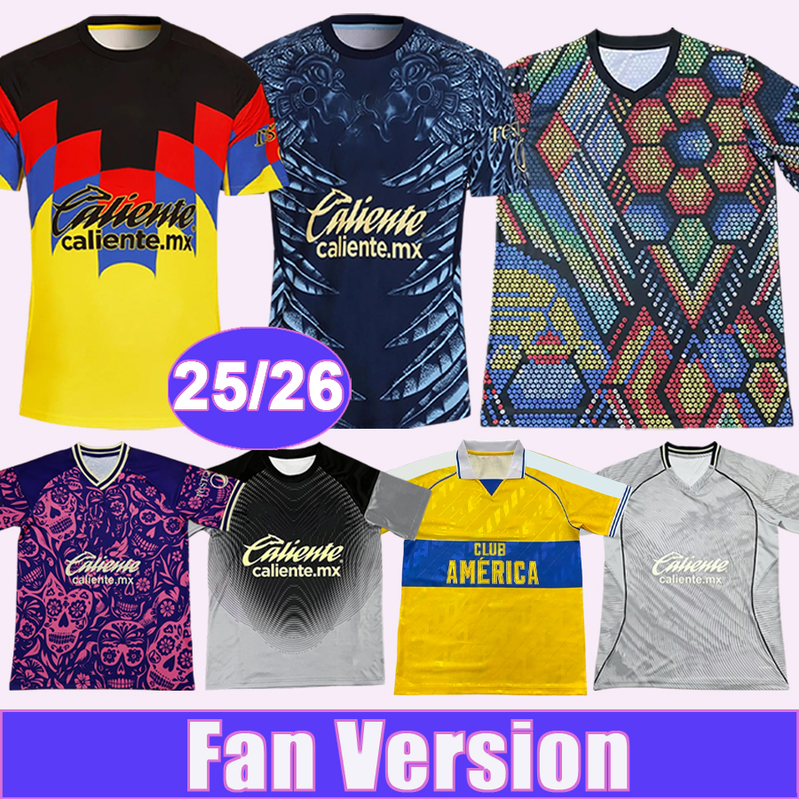 25 26 club amEricA Mens Soccer Jerseys DAVILA HENRY AGUIRRE I.REYES K.ALVAREZ D.VALDES Home Away 3rd Special Commemorative Edition Football Shirts