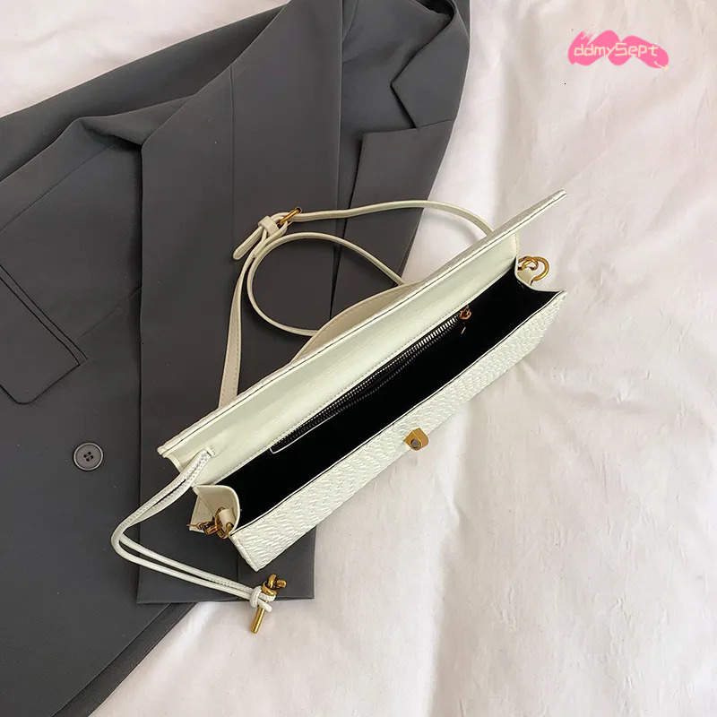 Luxury Brand Designer 2025 New Woven Baguette Bags Texture Handbag Simple Soft Leather Single Shoulder Crossbody Women's Bag ddmysept