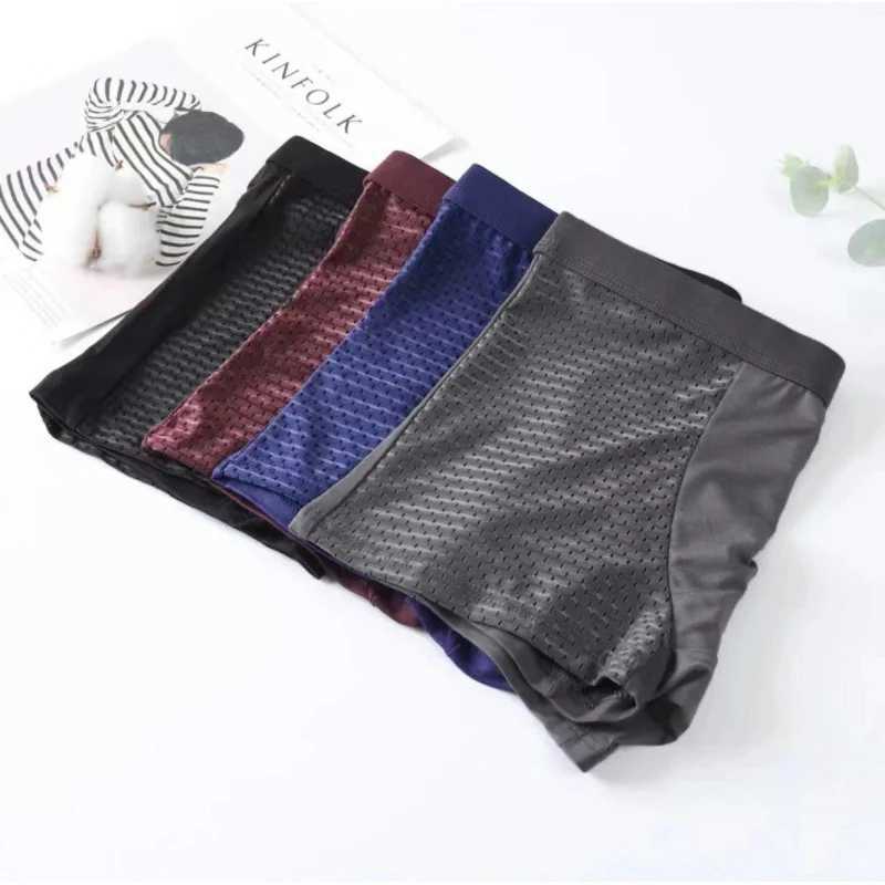 4-piece bamboo clothing bamboo boxing shorts mens ultra-fine fiber boxing underwear compression elasticity Z250422