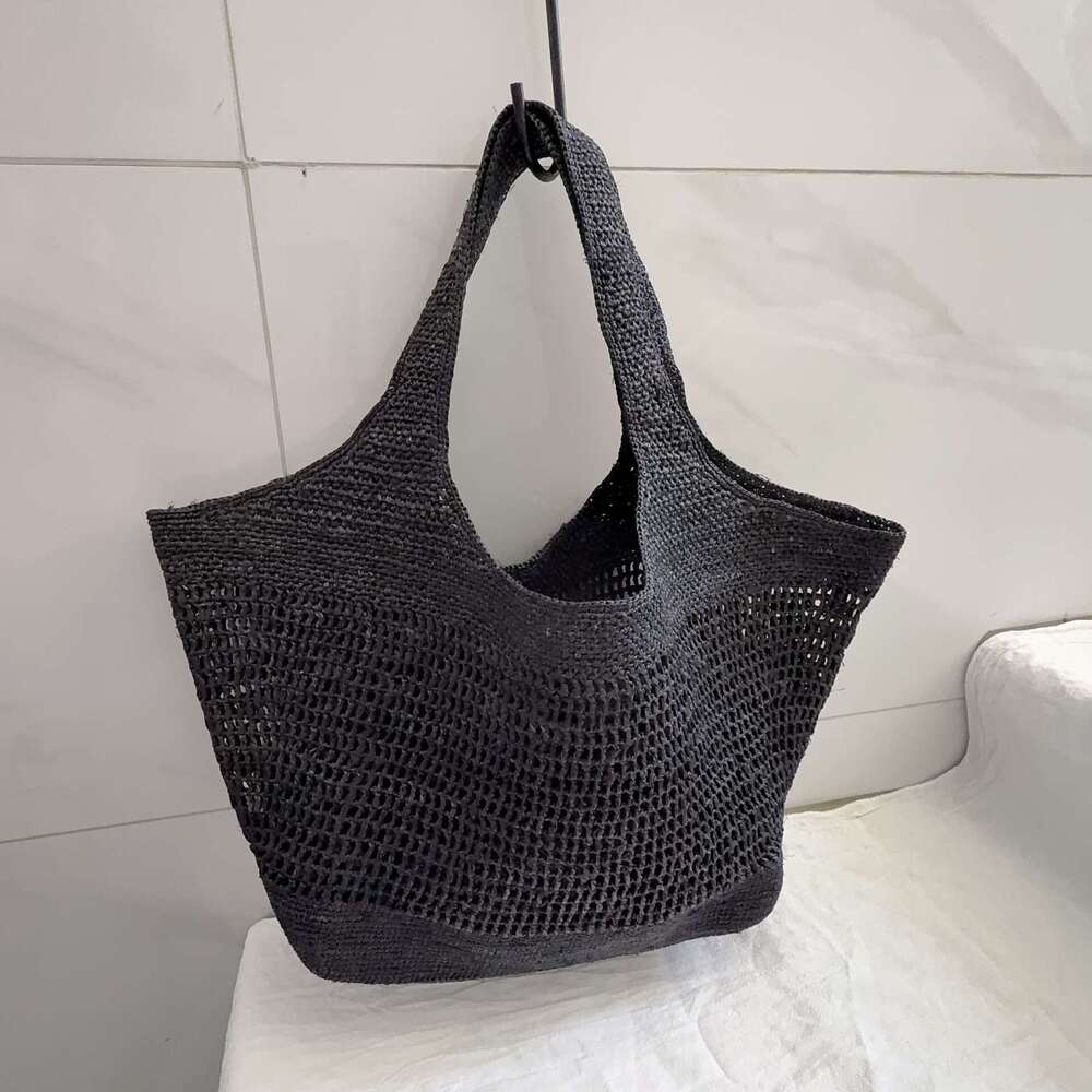 Ins Style Resort Beach Bag New Summer Shoulder Bag For Women Lafite Grass Hand Woven Tote Bag Beach Vacation Handbag KQ