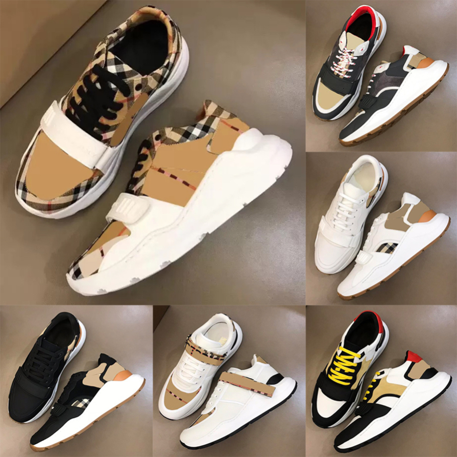 Designer Casual Shoes Striped Vintage Sneakers Men Women Platform Shoe Season Shades Flats Trainers Brand Classic Outdoor Shoe dayrem burberrys burberry2 VI8U bur