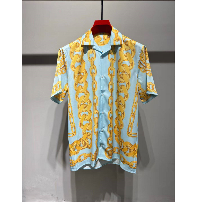Luxury Mens Casual Shirts Hawaiian Style Mens Short Spring and summer new embroidery craft Men womens dinner reception prom lovers SSTTT7777