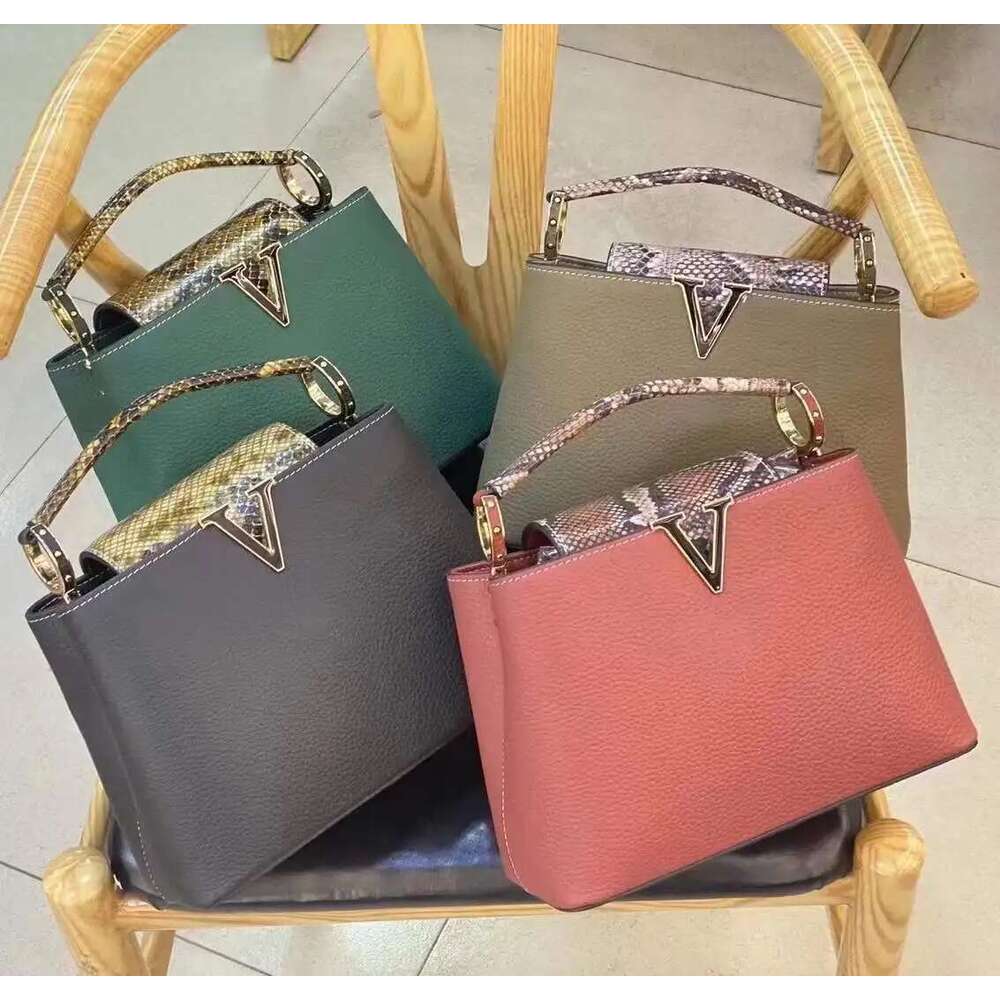 New 2025 Leather Fashion Women's Tote Top Layer Cowhide Single Shoulder Crossbody Home Bag