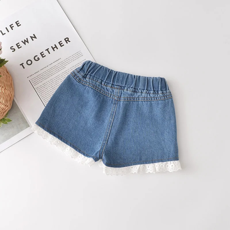 Bear Leaders 27 year summer baby girl lace shorts childrens open top fashionable womens jeans 250414z