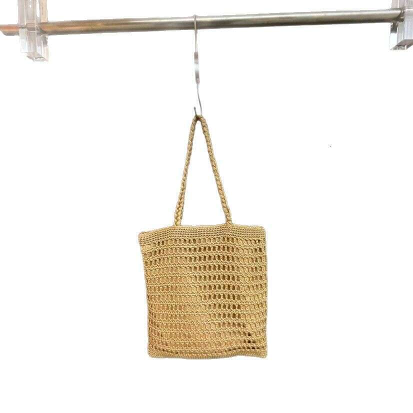 Ins Style Resort Beach Bag Leisure Cotton Rope Hollow Out Summer Versatile Forest Handmade Woven Beach Vacation Shoulder Bag Trendy KQ