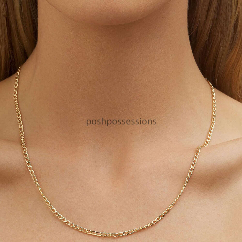 Gold Plated Curb/Cuban Link Chain Necklace 2Mm, 3Mm, 4Mm, 5Mm For Women Or Men - Made In Brazil