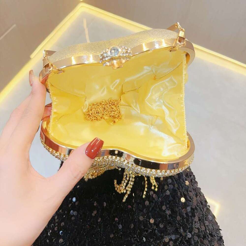 New Tassel Rhinestone Birthday Parties, Diamond Studded Hand-Held For Socialites, Diagonal Cross Banquet Bag