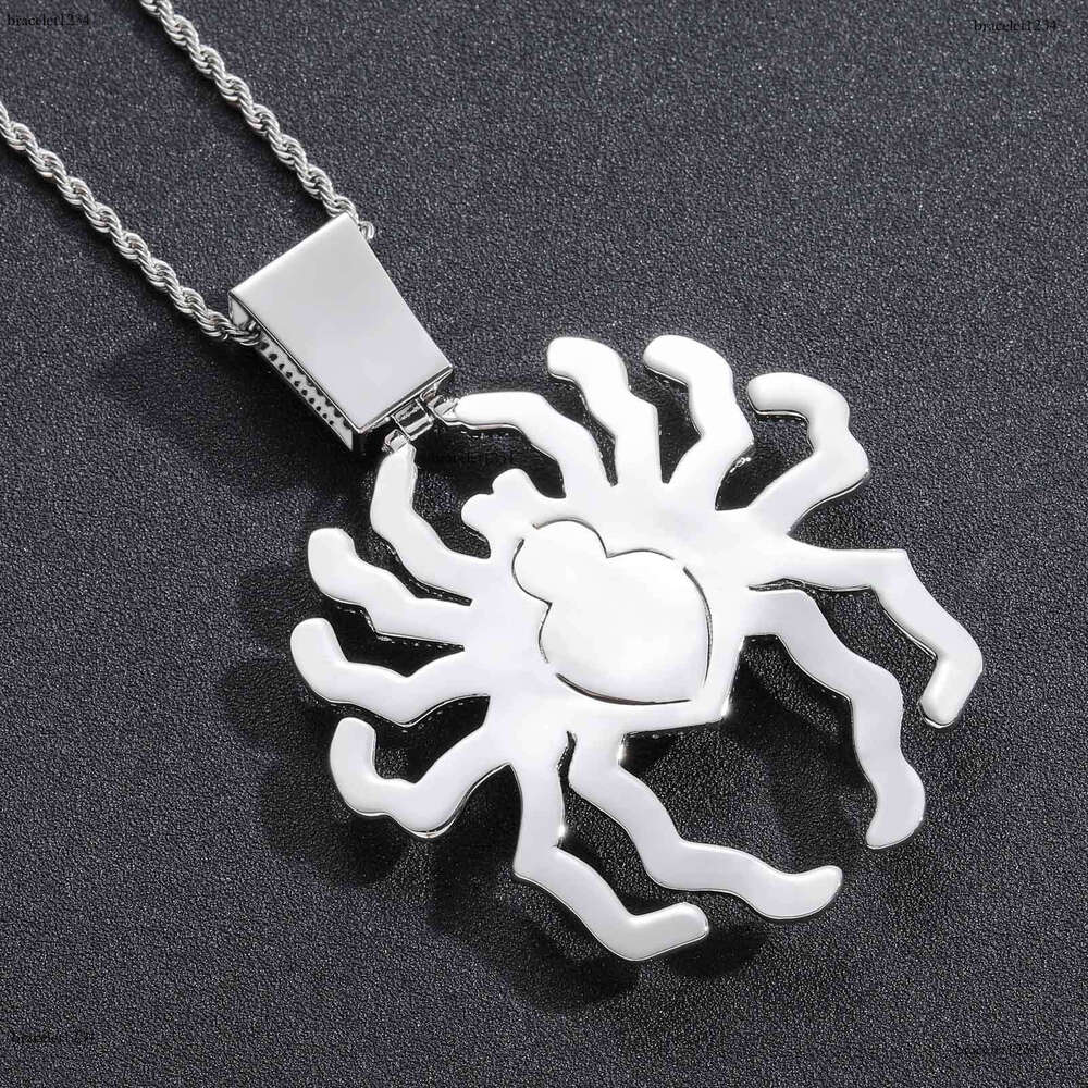 Luxury designer Spider Pendant Ice out VVS Moissanite Men Women's Hip Hop Necklace with free shipping