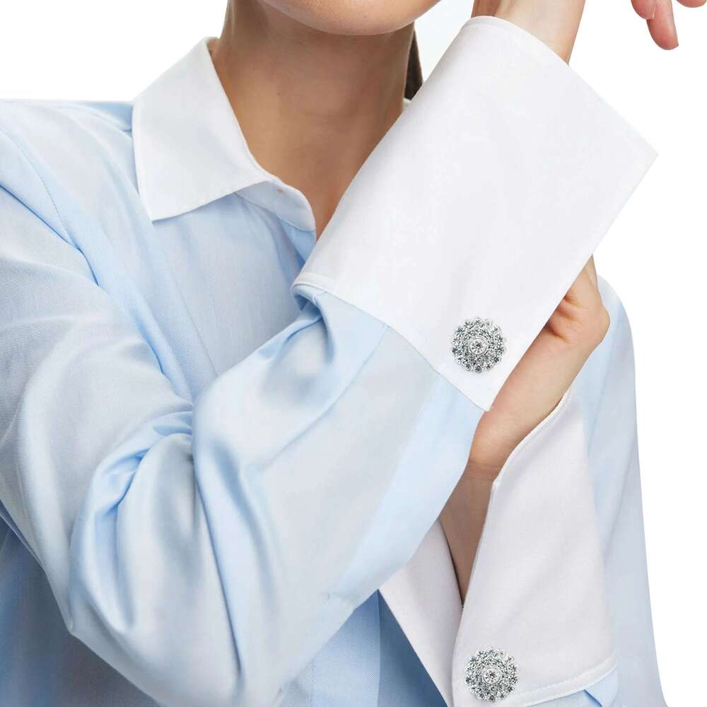 CHCH Women Bleu Tops Blouses Fashion Embroidery Casual Long Sleeve Office Lady OL Shirts Slim Blusas