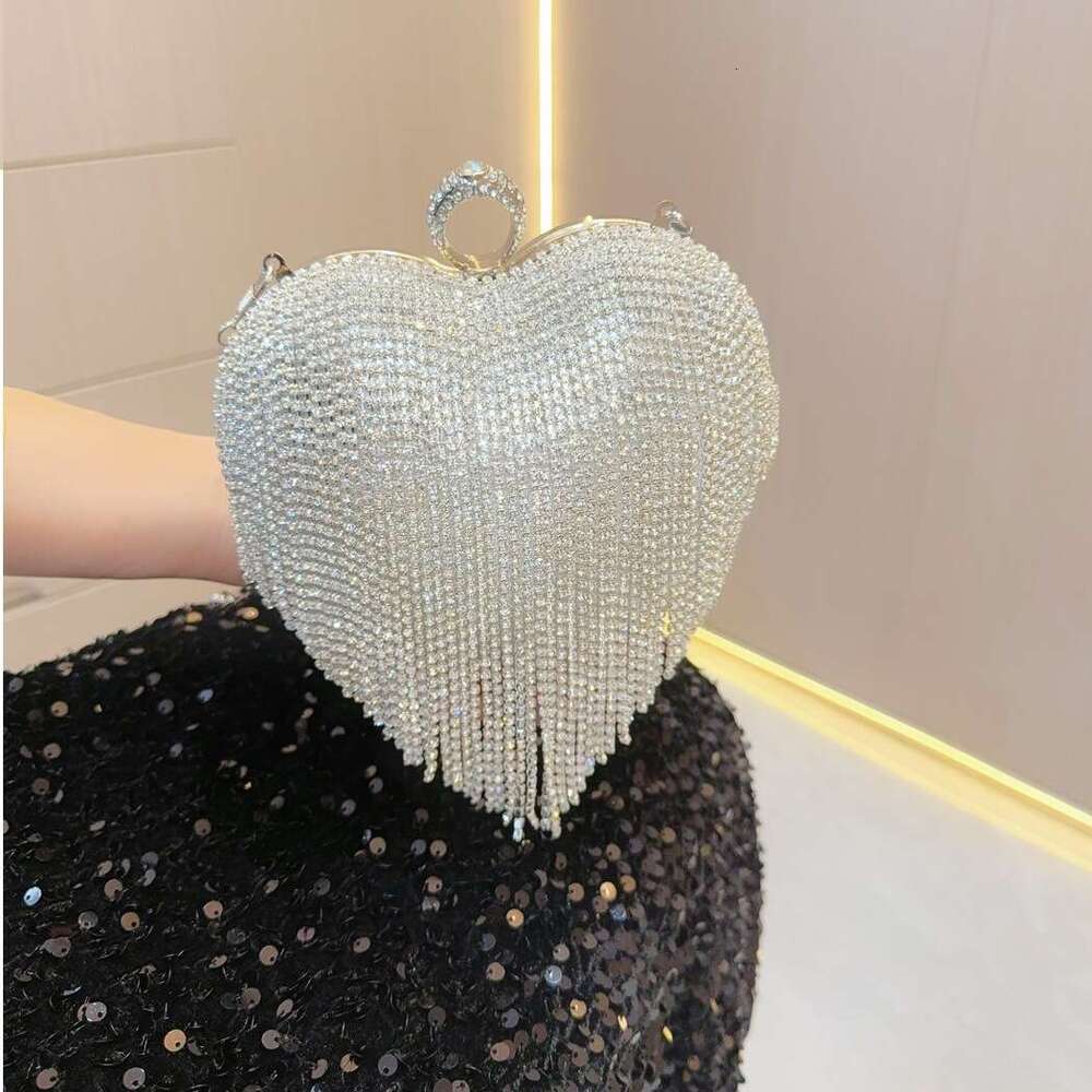 New Tassel Rhinestone Birthday Parties, Diamond Studded Hand-Held For Socialites, Diagonal Cross Banquet Bag