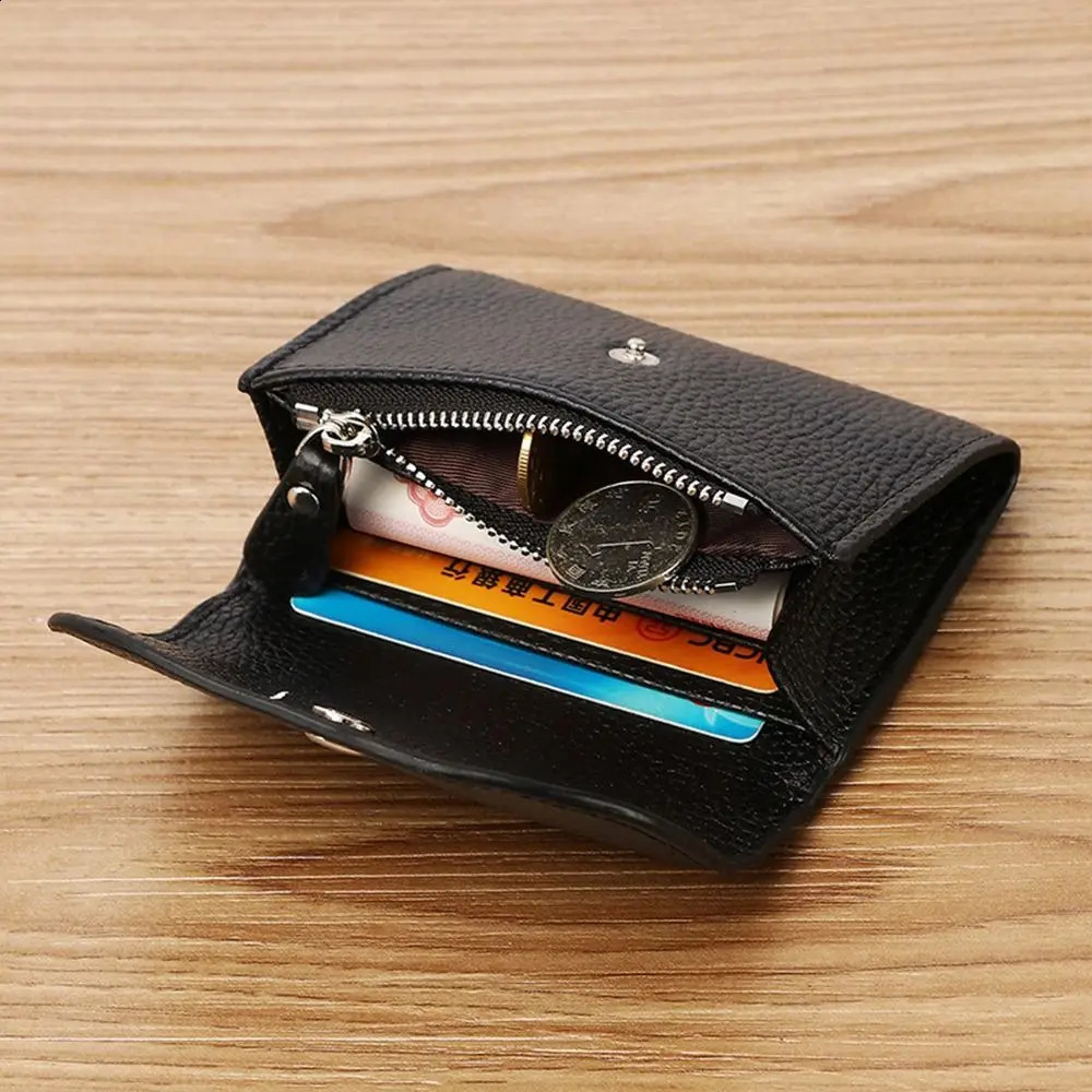 Portable PU Leather Mini Wallet Large Capacity Money Storage Credit Card Bags Small Card Holders Coin Bag Women Ladies Man R250423