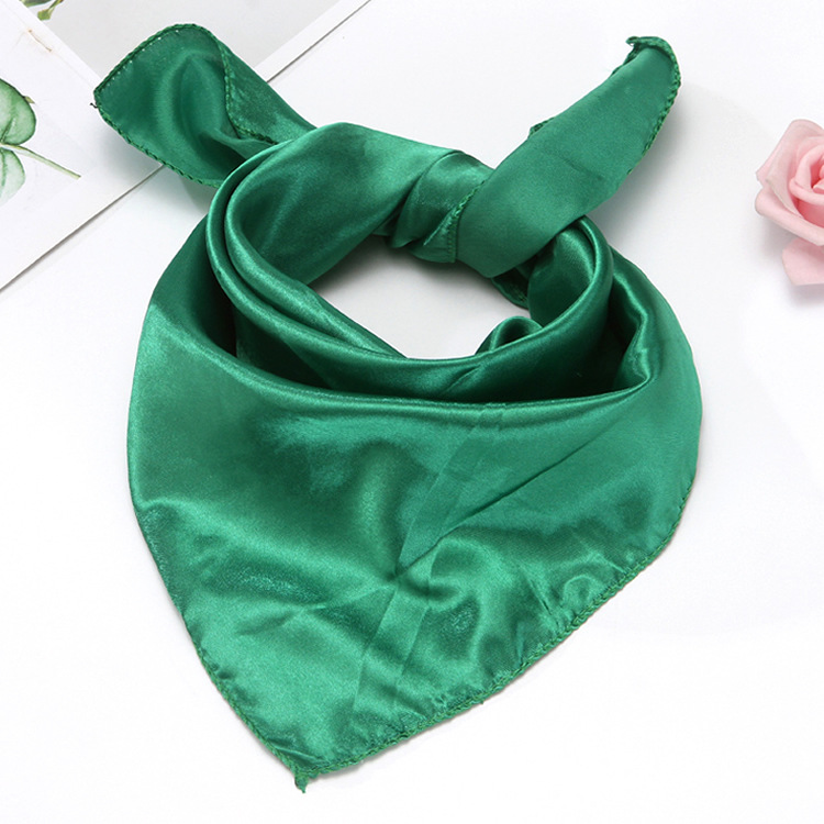 K493 New monochrome solid color professional square scarf performance men and women small scarf stewardess bank 50 color small square scarf