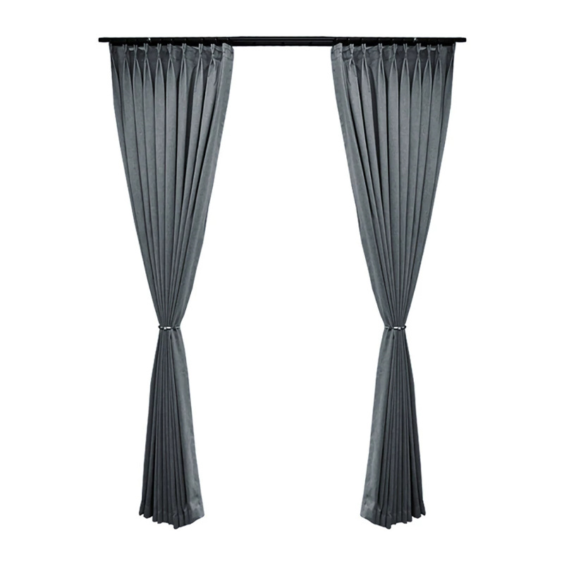 T0415 full coverage cotton and linen curtain hotel project curtain fabric school homestay rental room Shaoxing finished curtain custom wholesale