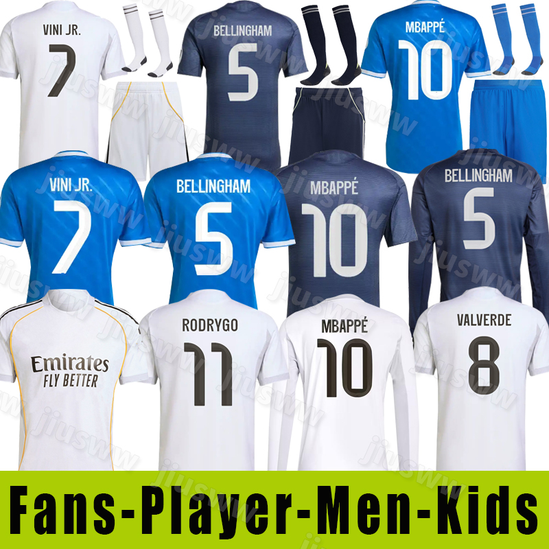 BELLINGHAM VINI JR soccer jerseys MBAPPE TRENT VALVERDE RODRYGO Football jersey kit 25 26 CAMAVINGA realmadrid Children Kids Shirt Madrids full kits Camiseta child