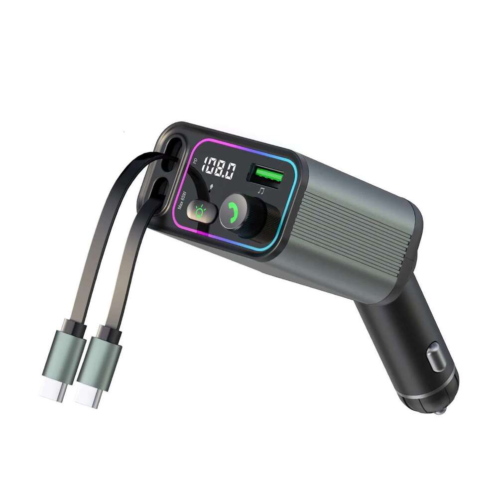 car Multi-function charger Convenient to use Type-C digital display with retractable cable