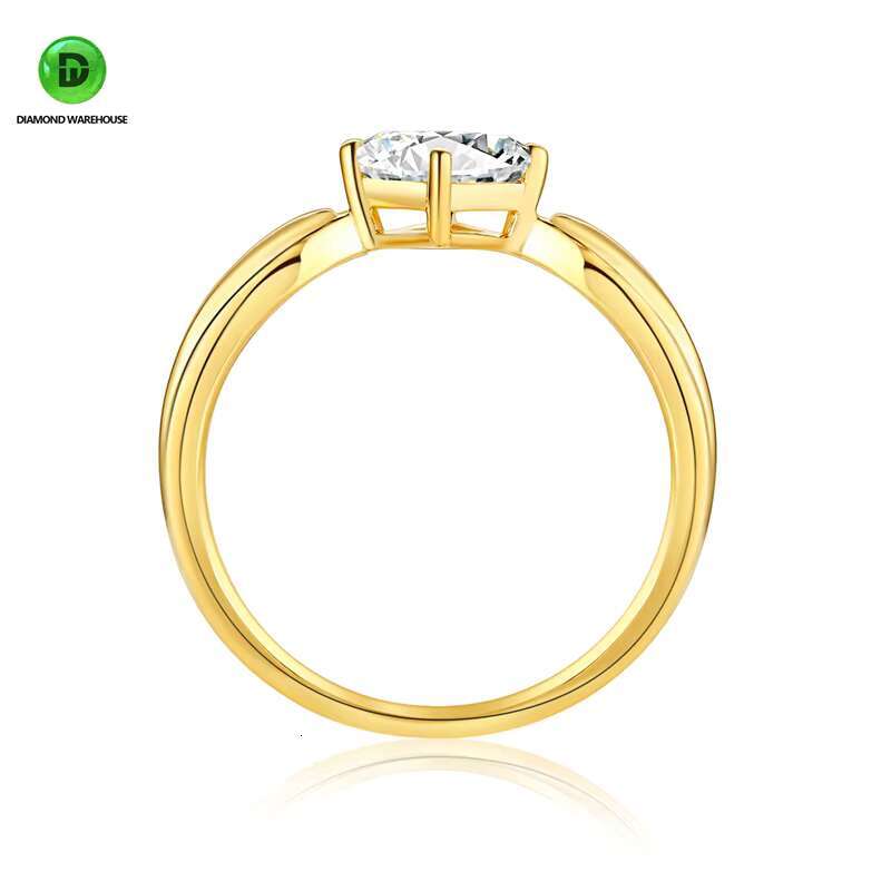 18K Yellow Gold Classic Style Princess Cut Lab Grown Diamond Wedding Engagement Ring Womens Party Jewelry CVD HPHT Diamonds