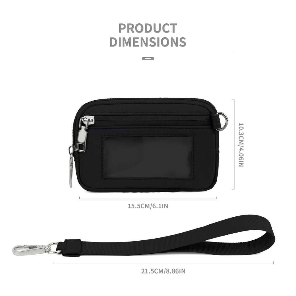 DHgadgets New Arrival Custom Detachable Pouch Summer Wristlet Keychain Coin Purse Nylon PVC Pocket Card Holder Bracelet Wallets Bags