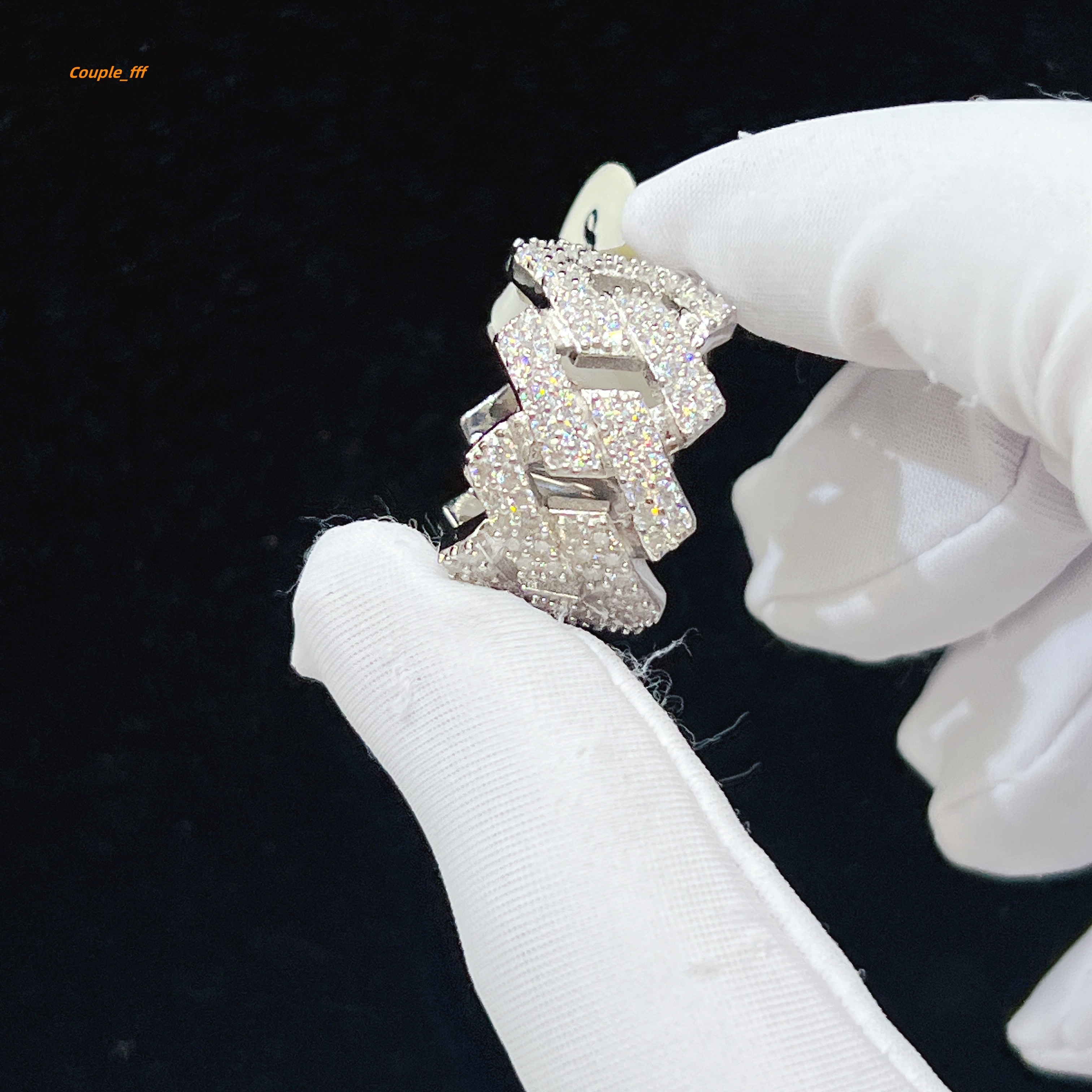 Fine Luxury Moissanite Jewelry Iced Out Diamond Rings Sterling Silver 925 VVS Diamond Hip Hop Rings