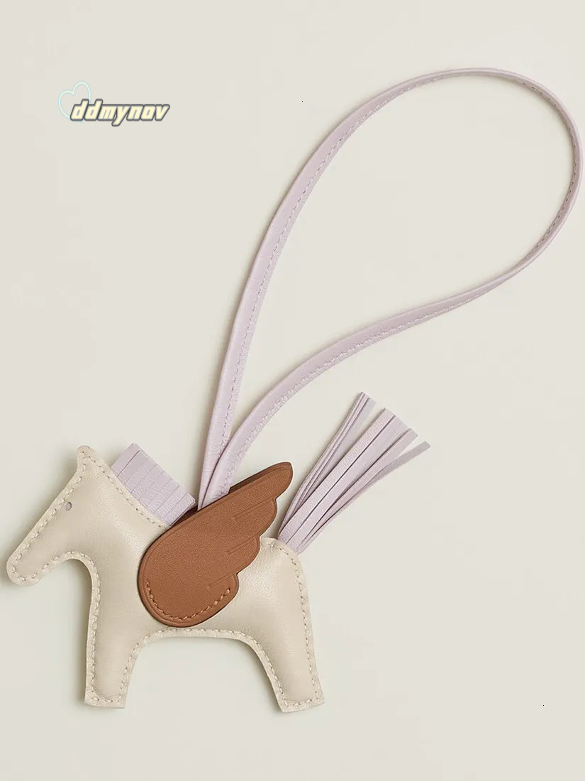 Handmade Little Pegasus Bag Charm Sheepskin Hand-sewn High-end Rodeo Pony Pendant Keychain Car Hanging Decoration ddmynov