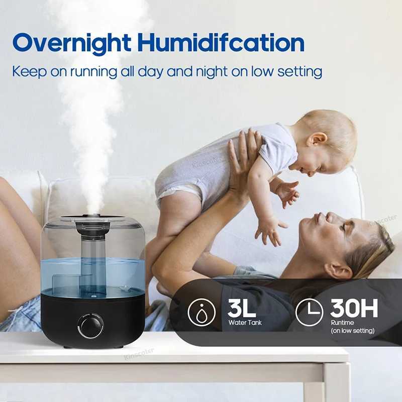 KINSCOTER 3L air humidifier professional large capacity household humidifier factory atomizer with remote control timer Ara diffuser Y250422