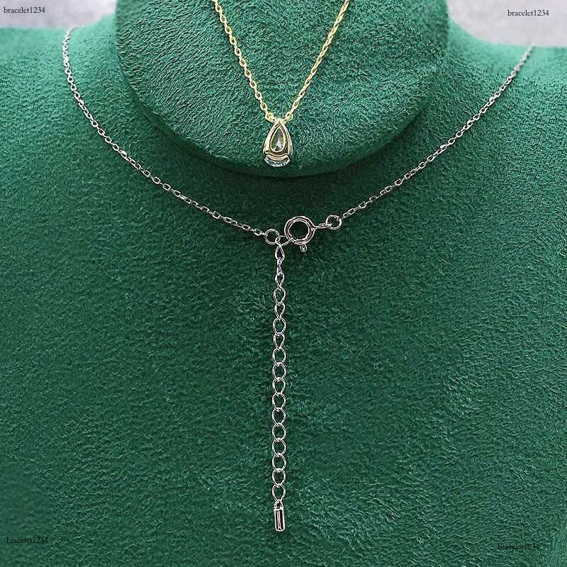 Choucong 2024 Water Drop Pendant Simple Fine Jewelry Real Sterg Sier Pear Cut White Moissanite Dia Gemstones Party Women Gold Earring Gift