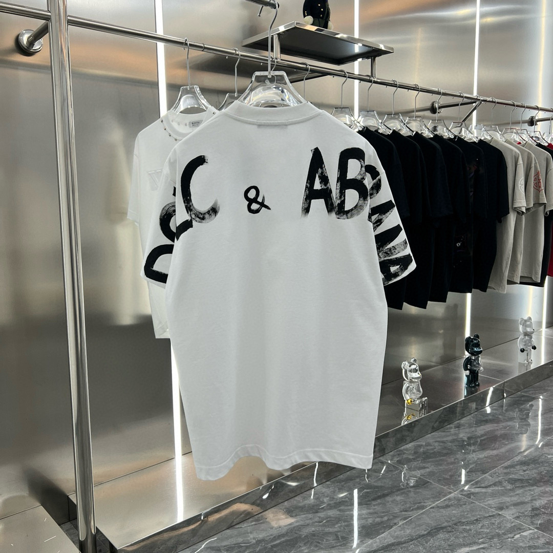 25ss T-shirt été homme femme coupe ample col rond brodée imprimé lettres manches courtes mode luxe streetwear