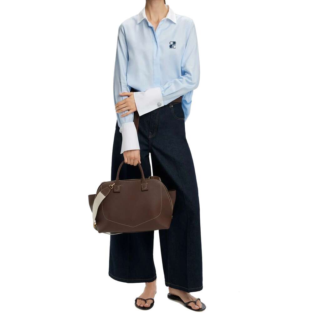 CHCH Women Bleu Tops Blouses Fashion Embroidery Casual Long Sleeve Office Lady OL Shirts Slim Blusas