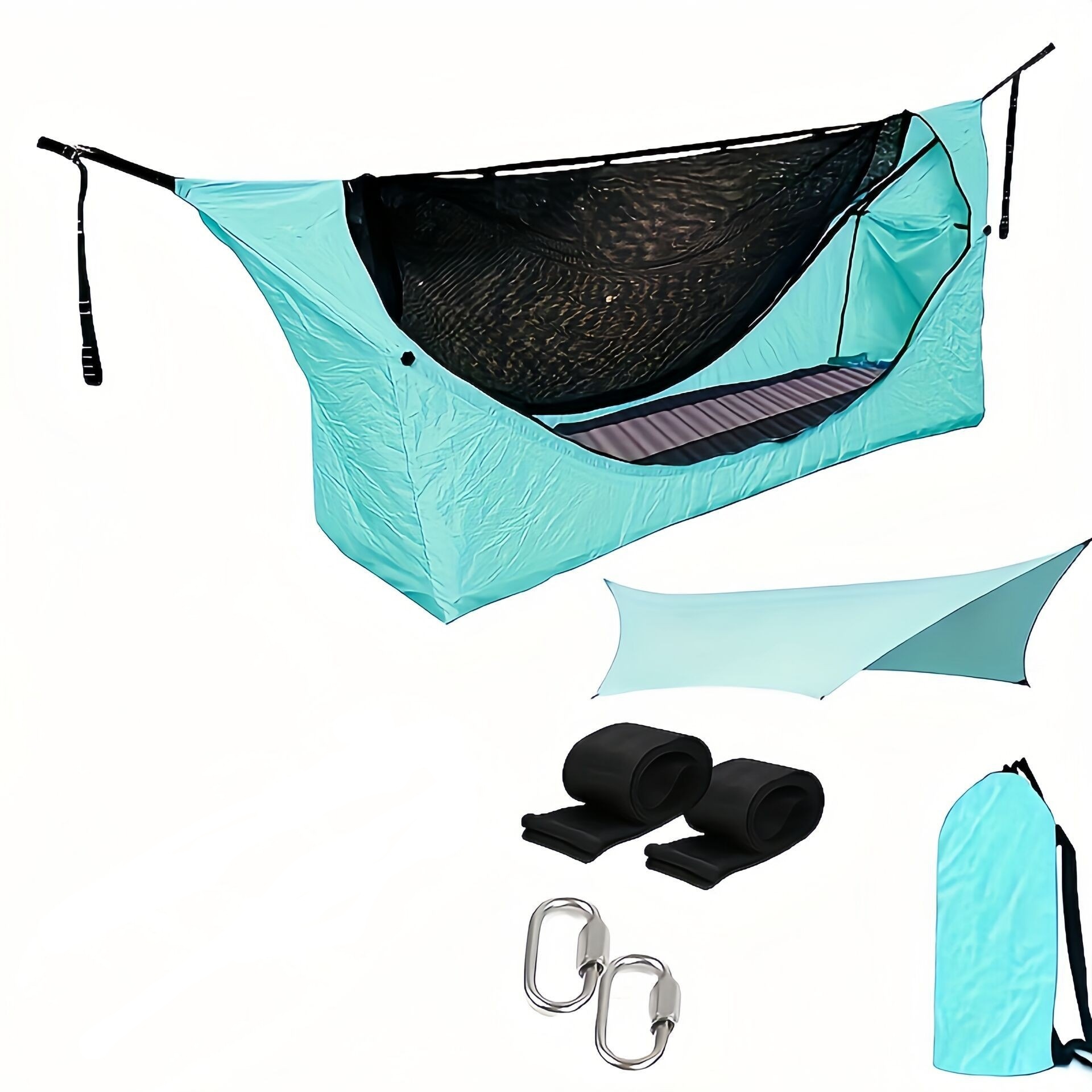 Outdoor Patio Furniture Double Inflatable Couch Garden Sofa Portable Lazy Air Pad Sleeping Bag Bed With Sunshade