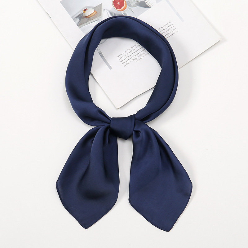 K492 Summer thin scarf pure color elegant small square scarf 70 square scarf solid color silk scarf satin square scarf
