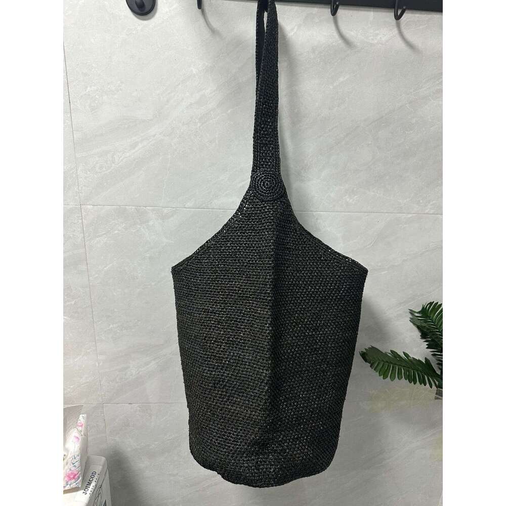Ins Style Resort Beach Bag Lafite Grass Bucket Women S Summer Fashion Large Capacity Shoulder Tote Vacation Beach Woven Bag KQ