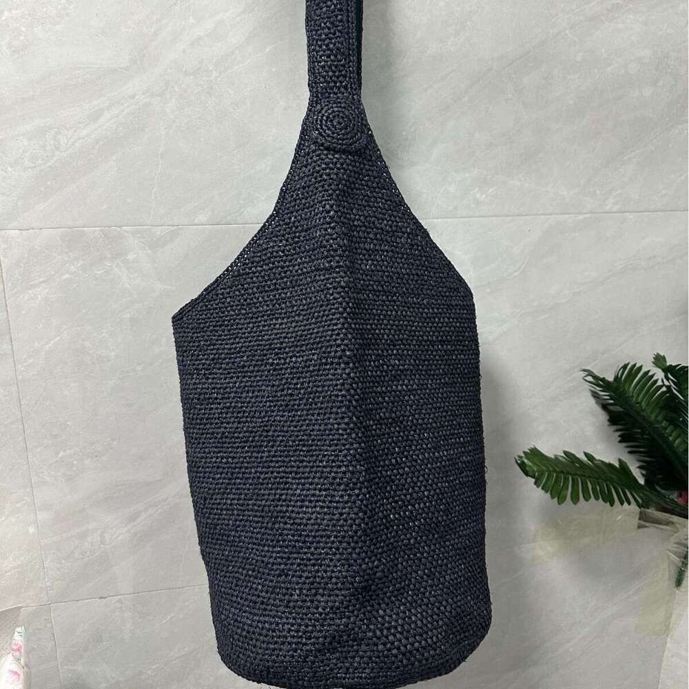 Ins Style Resort Beach Bag Lafite Grass Bucket Women S Summer Fashion Large Capacity Shoulder Tote Vacation Beach Woven Bag KQ