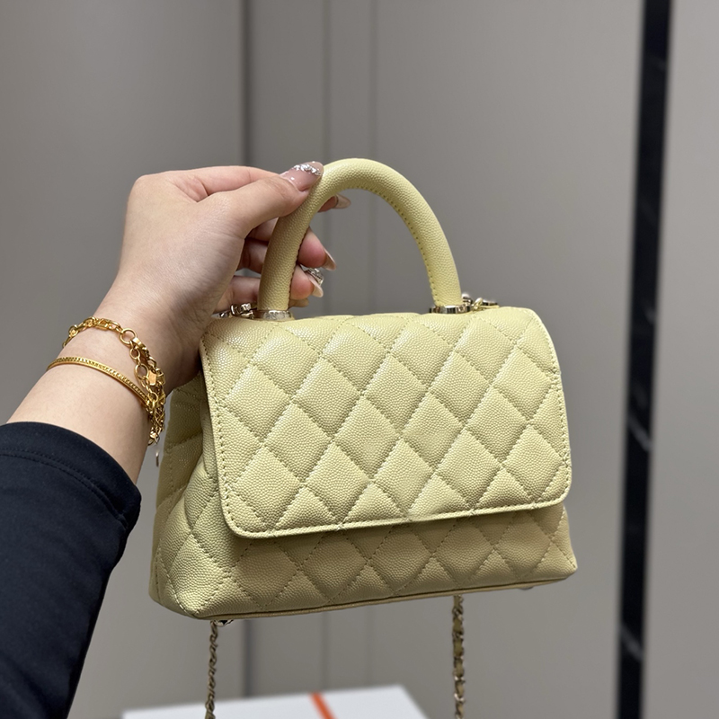 Designer Top Co Handle Tote Calfskin Bags Caviar Leather Clutch Tote Cross Body Classic Mini Flap Quilted Multi Pochette Handbags GHW Shoulder Turn Lock Purse 20CM