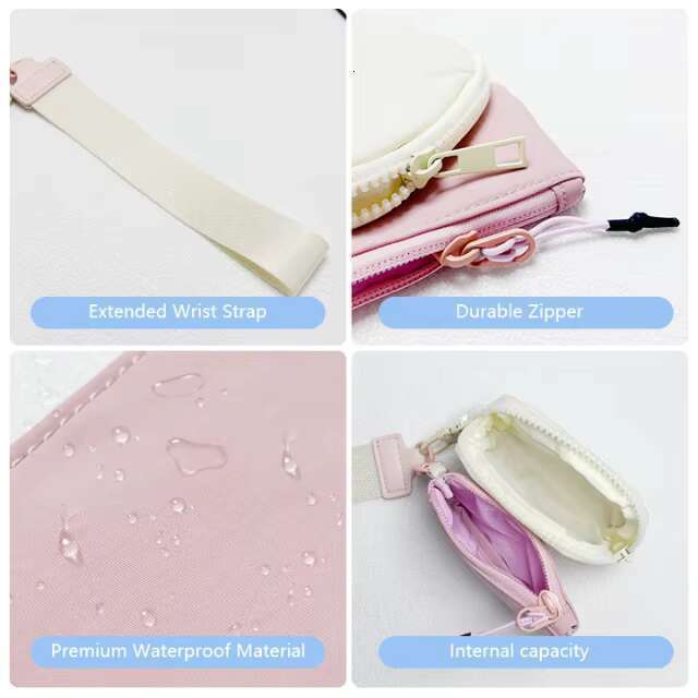 DHGargets Mini Waterproof Wrist Coin Purse Keychain Nylon Wallet for Women Girls Travel Outdoor hot Sports Solid Color Zip Pouch