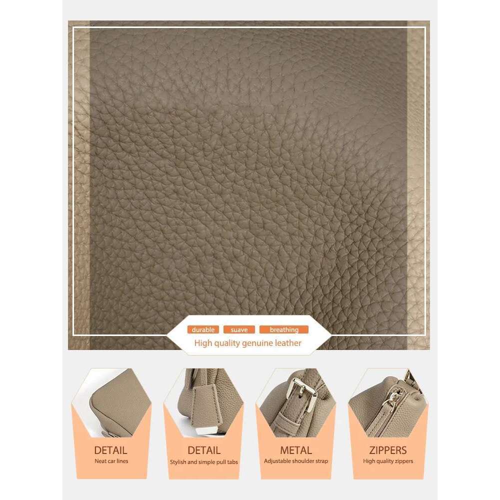 Zency Genuine Leather Satchel Bags For Women Simple Fashion Ladies Underarm Handbag Large Capacity Shoulder Bag New Bag