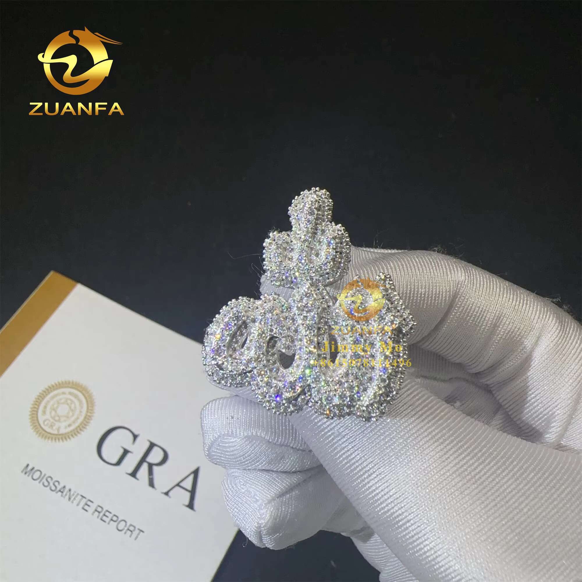 2024 New Design Buss Down GRA Certificates Religious 925 Sterling Silver VVS Moissanite Diamond Hip Hop Iced Out Allah Ring Men