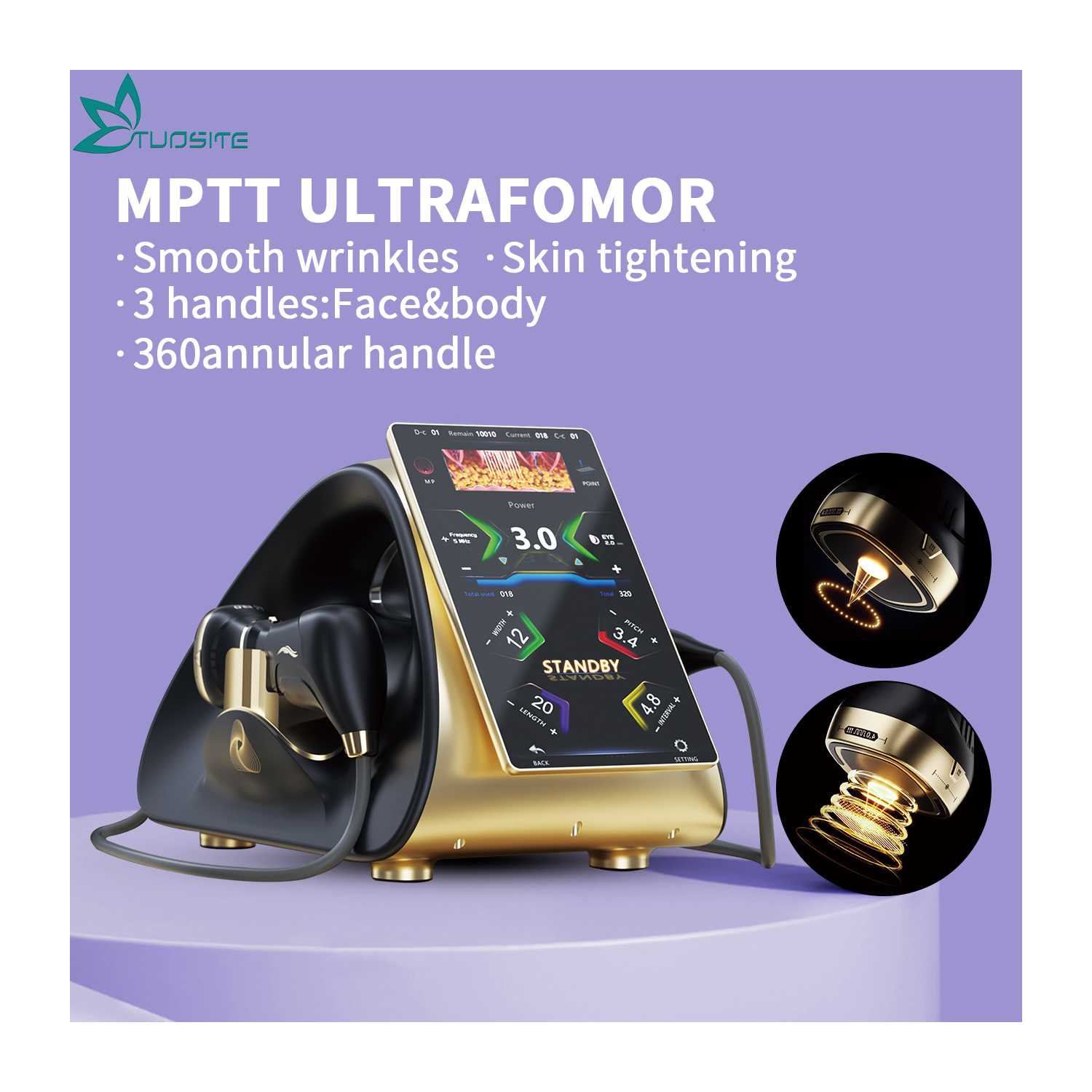 Two Handles 2 in 1 Hifu 22d Max Non-invasive Machine 13d U-ltherapy Face Lifting Hifu Machine for Wrinkle Remover Tighten Waist