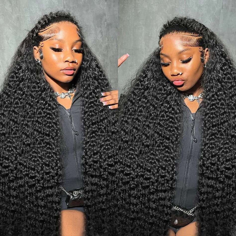 Links 30 40 Inch Deep Wave 13X6 HD Front Human Hair Wig For Women 250 Density Brazilian Water Curly 13X4 Lace Frontal Wigs