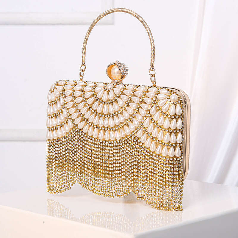New Tassel Evening Bag Paired With Dress Style Sparkling Diamond Handbag