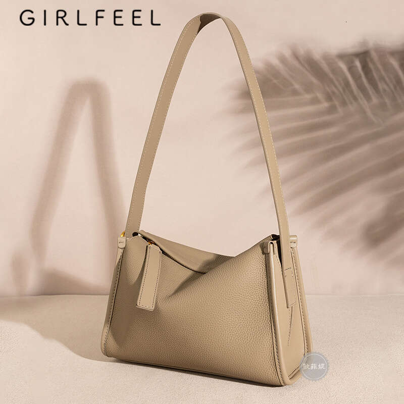 Ge Feni's new 2025 high-end texture top layer cowhide pillow bag, versatile genuine leather shoulder crossbody bag for women