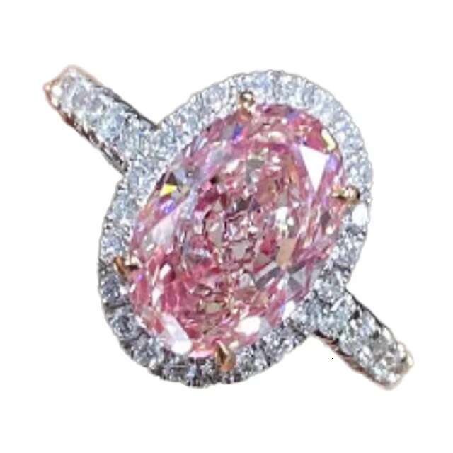 2.83 Ct Lab-grown Diamond VS2Fancy Light Pink Oval Cut Ring Engagement Ring Pave Setting