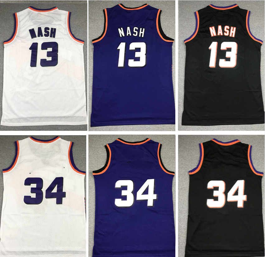 Stitched Steve Nash Charles Barkley Basketball Jerseys Classic Retro Jersey vintage Wear Men