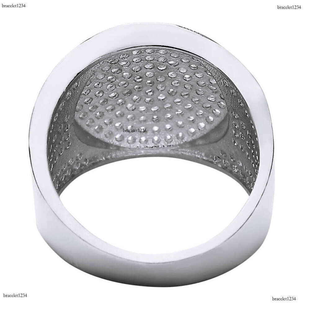 Luxurious designer gold hip hop ring with circular micro-inlaid ice VVS Moissanite Men's and Women's fashion ring