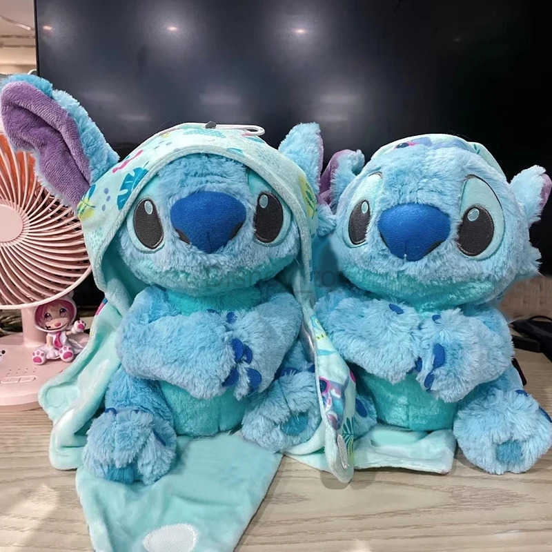 Disney plush dolls 30cm Lilo and Stitch Disney Plush Toy Baby Swaddle Kawaii Pixar Animation Plush Stick Doll Soft Fill Childrens Gift Y250423