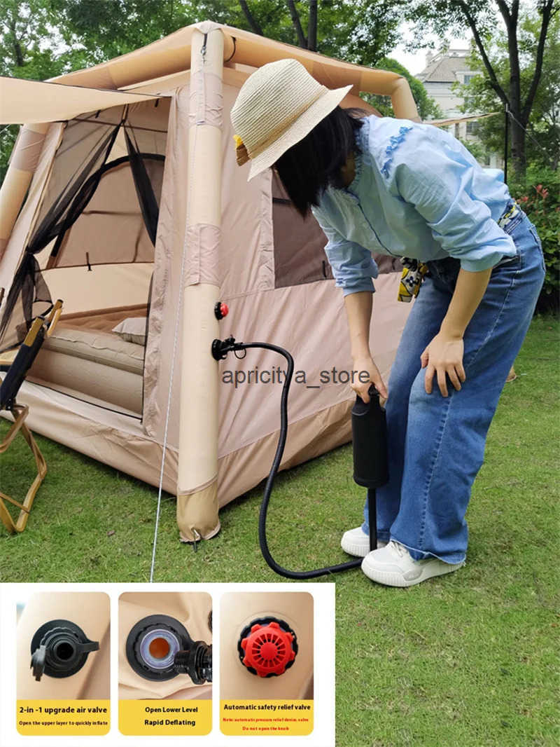 Large camping air tents that can accommodate 4-5 people dome tents family hiking tents inflatable one touch outdoor tents Q250423