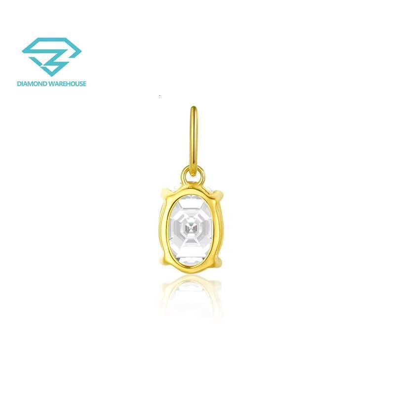 Fancy Lab Grown Diamond Pendant in 18K Yellow White Gold Fine Anniversary Gift 18K Yellow Gold with White Gold Accents