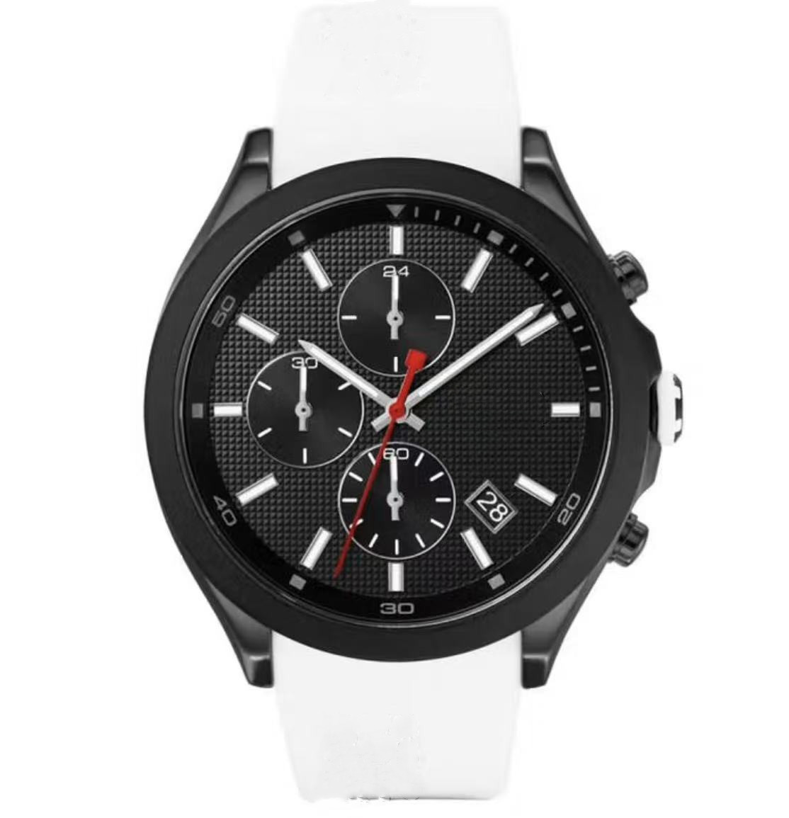 Men's watch quartz movement silicone strap new sporty fashionable trend wristwatch 45mm